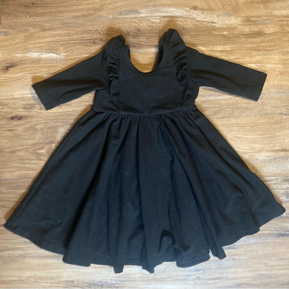 Remie Girl Black Ruffle Ballet Dress